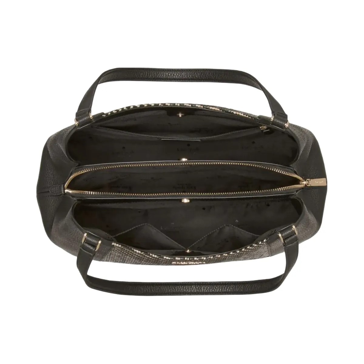 Kate Spade Lena Straw Triple Compartment Shoulder Bag Black Multi - HypeFly India View 4