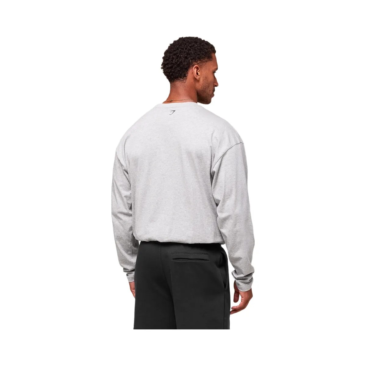 Gymshark Worn Graphic Long Sleeve T-Shirt - Light Grey Core Marl - HypeFly India View 2