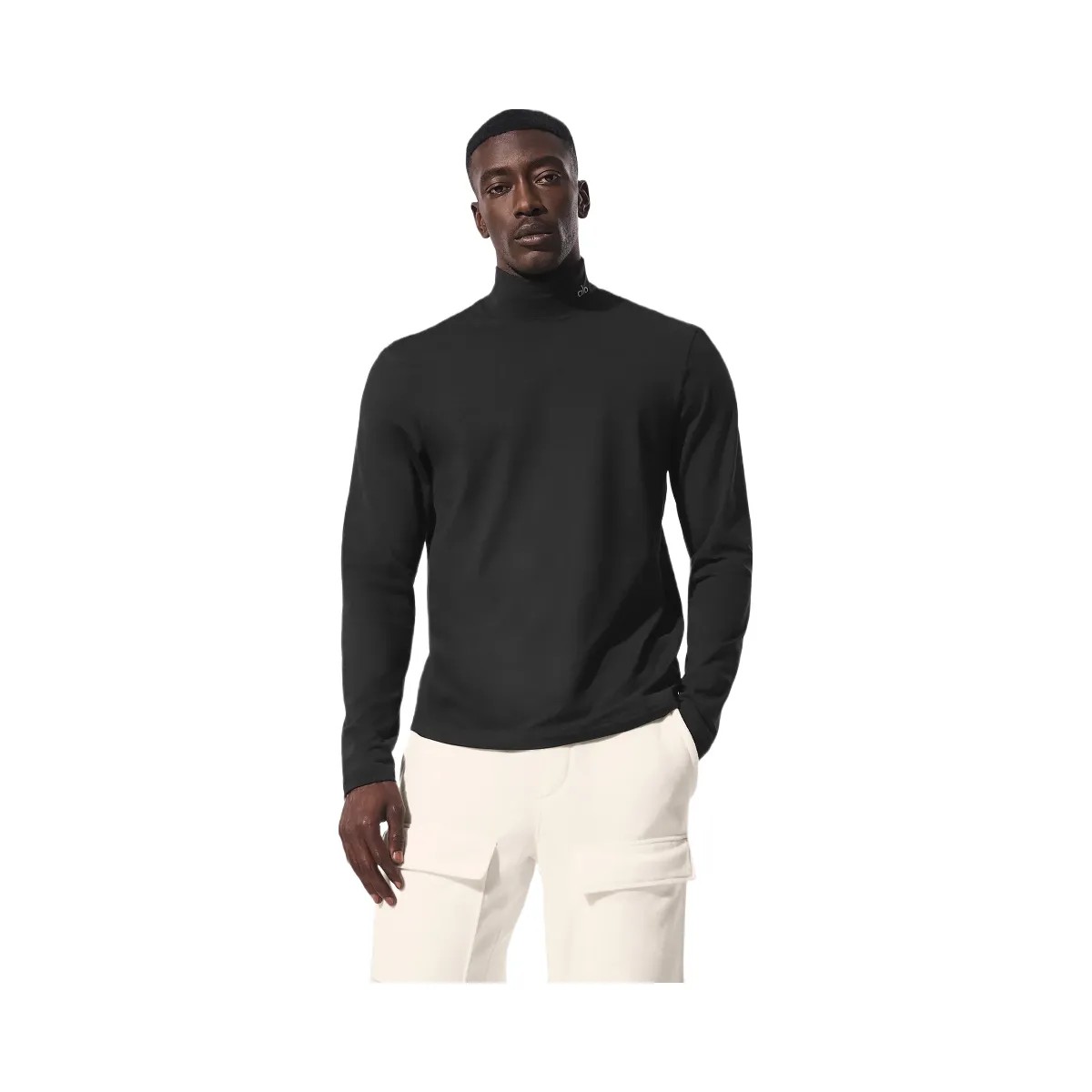 Alo Men's Conquer Reform Mock Neck Long Sleeve - Black - HypeFly India View 1