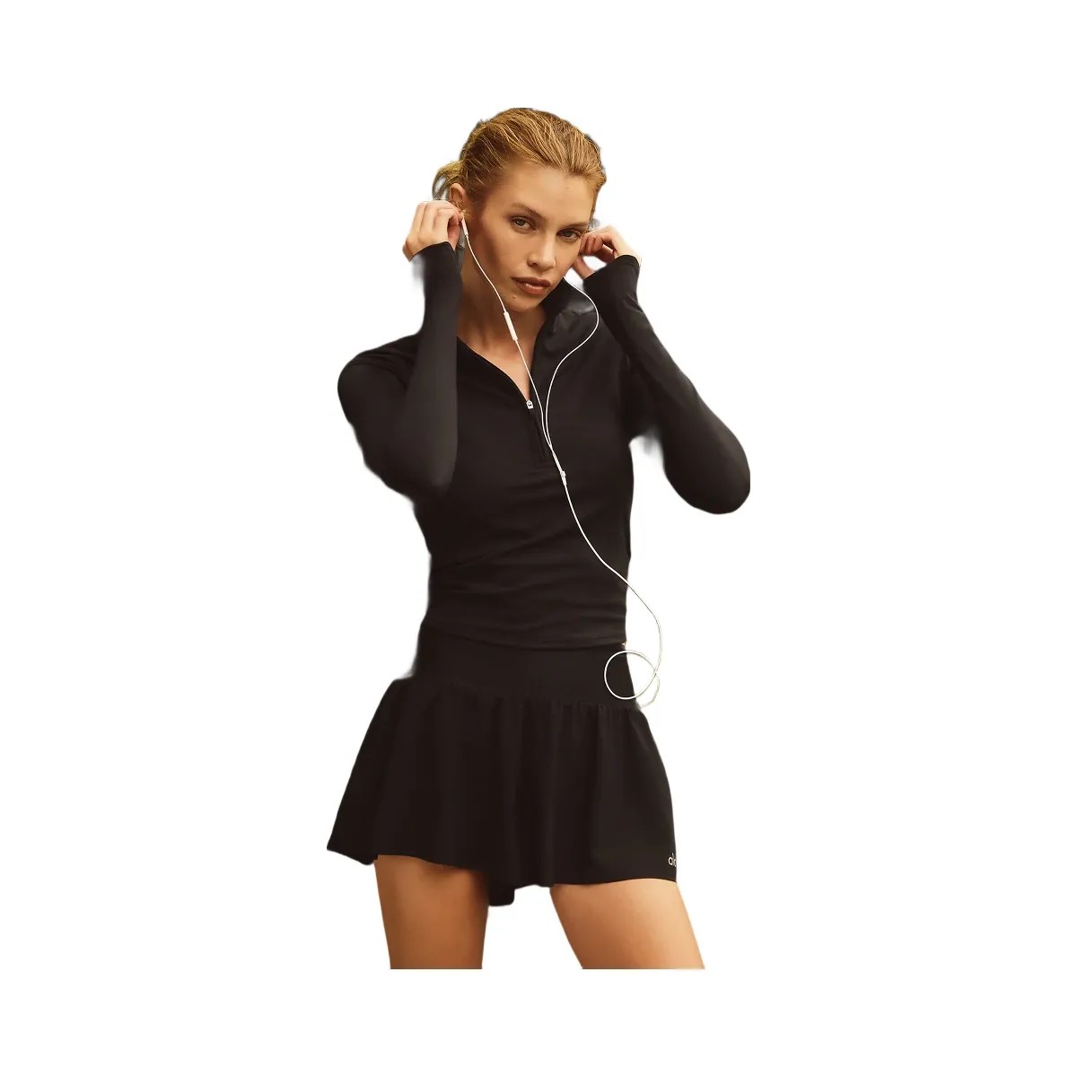 Alo Women's Victory Running Short - Black - HypeFly India View 5