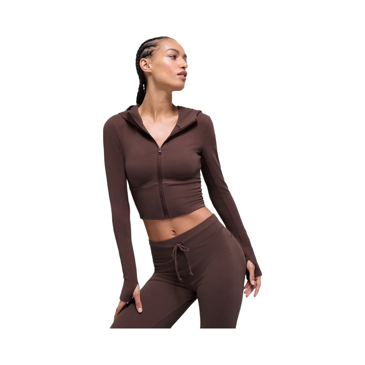 Alo Women's Sway Full Zip Hoodie - Brownstone - HypeFly India View 1