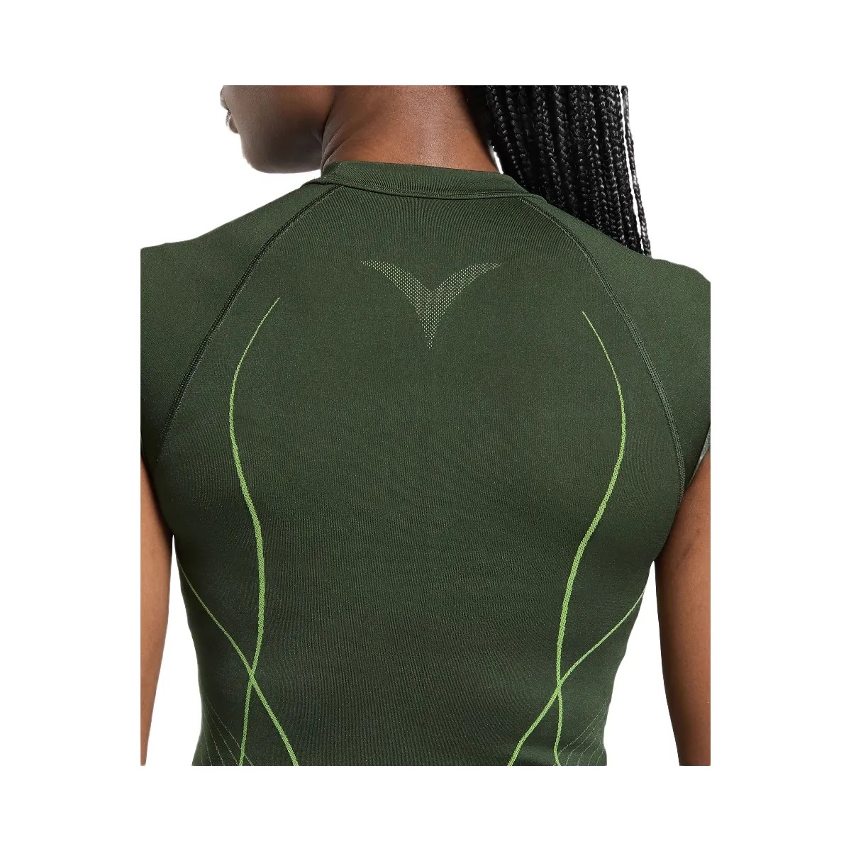 Gymshark Apex Seamless Midi T-Shirt - Trail Green/Energy Gelato Green - HypeFly India View 6