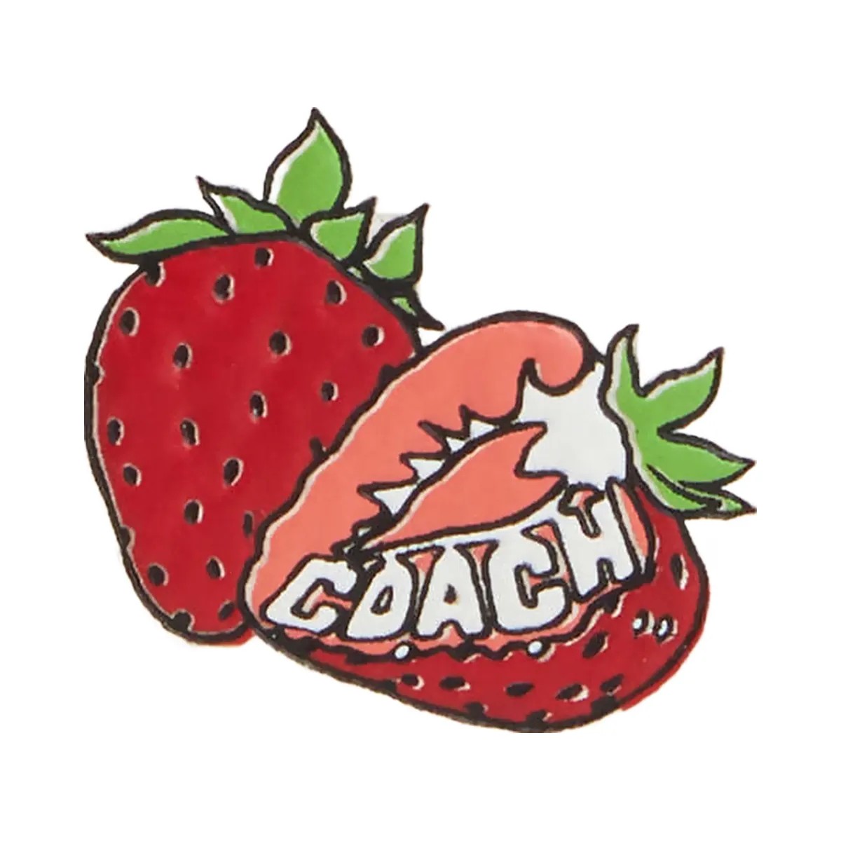 Coach Slim Id Card Case With Strawberry Graphic Gold-Chalk Multi - HypeFly India View 2
