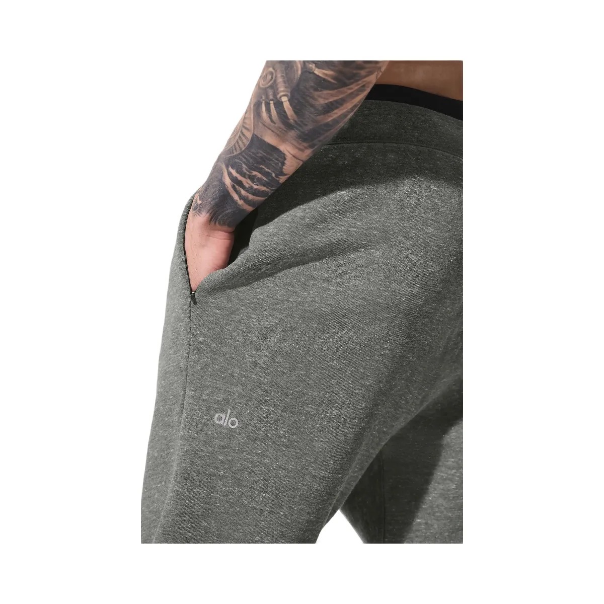 Alo Men's The Triumph Sweatpant - Grey Triblend - HypeFly India View 4