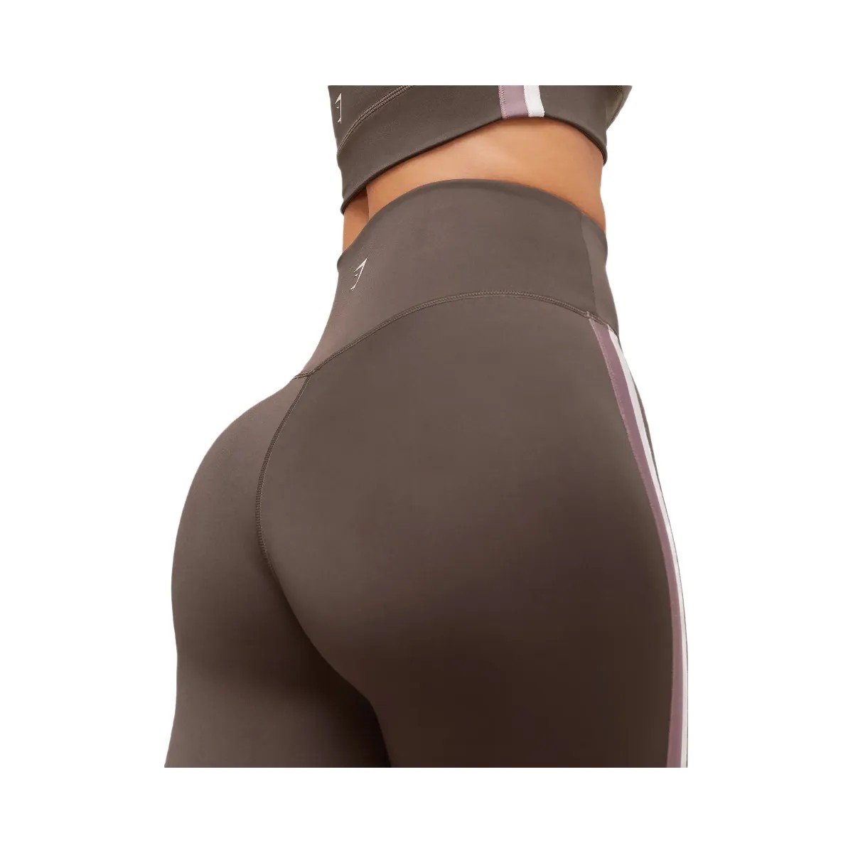 Gymshark Piping Legging - Walnut Brown/Chestnut Pink/Soft White - HypeFly India View 5