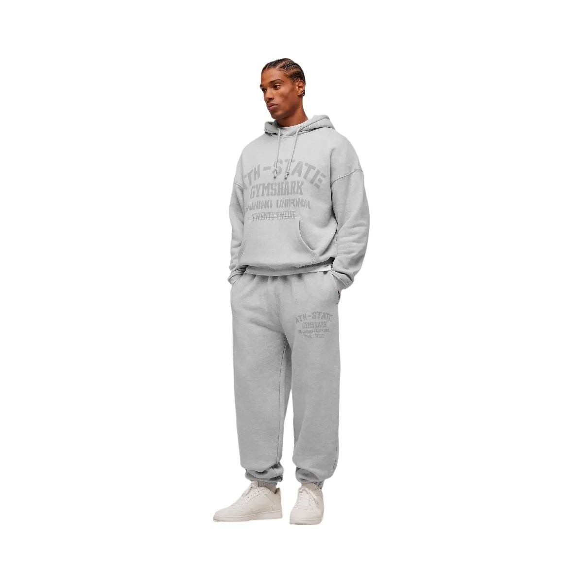 Gymshark Collegiate Hoodie - Bros Soft Grey Marl - HypeFly India View 4