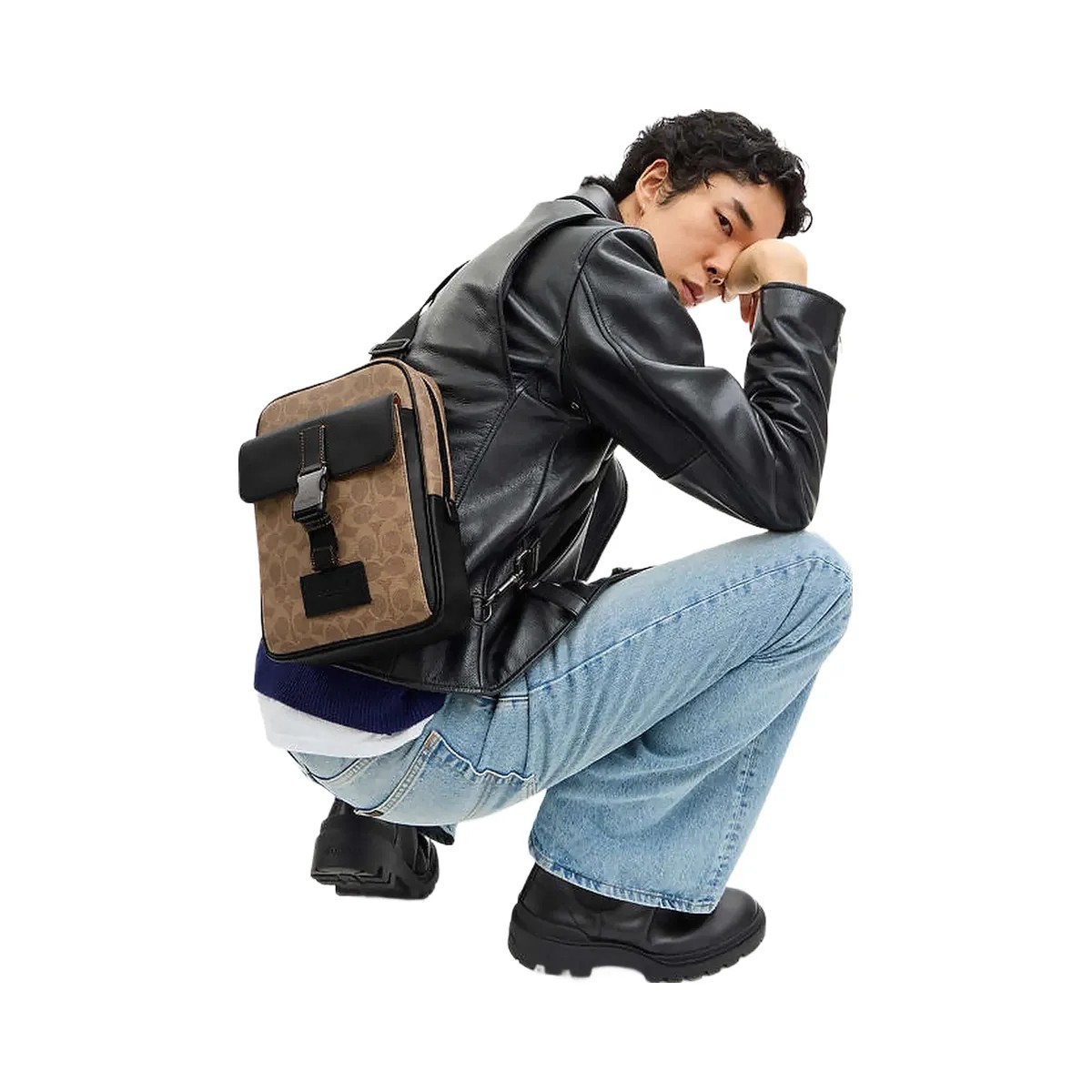 Coach Track Pack In Signature Canvas Qb-Tan-Black - HypeFly India View 2