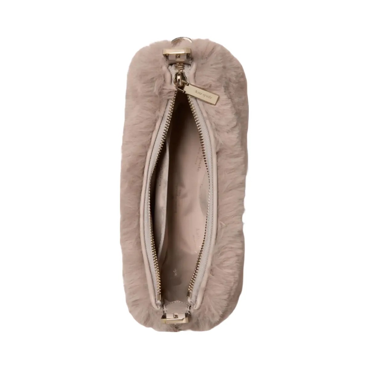Kate Spade Nova Faux Fur Small Crescent Shoulder Bag Cozy Grey - HypeFly India View 4