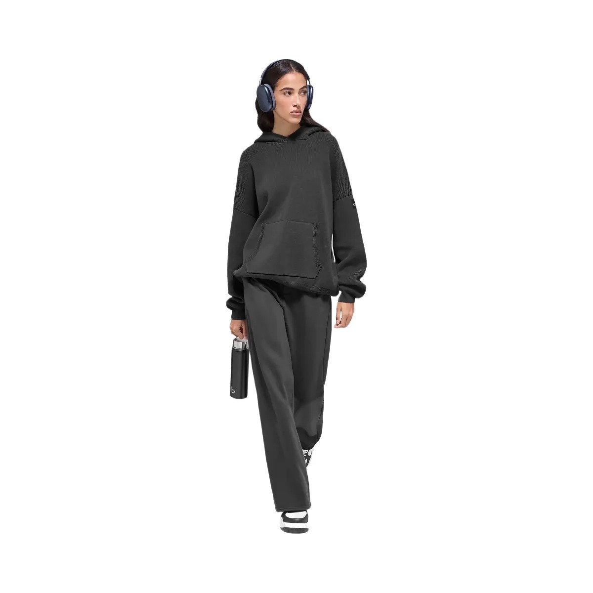 Alo Scholar Hooded Sweater - Anthracite - HypeFly India View 4