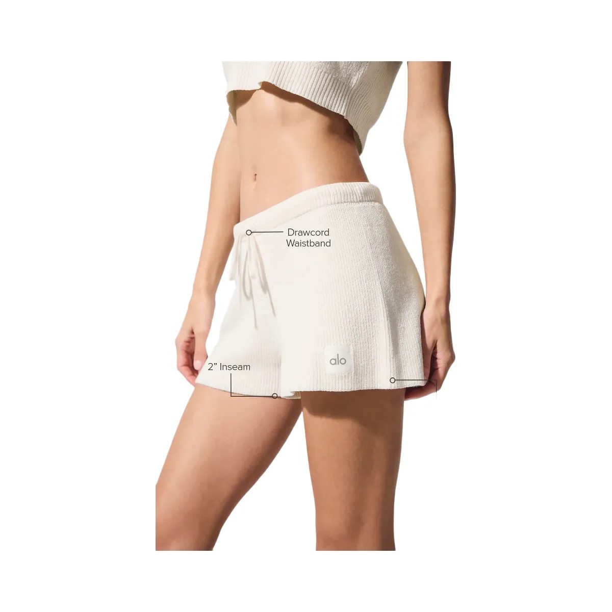 Alo Women's Supernatural Sweater Short - Ivory - HypeFly India View 2