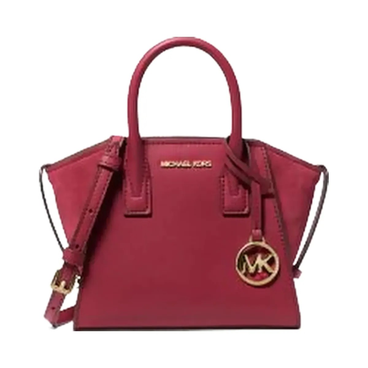 Michael Kors Avril Extra-Small Leather and Suede Satchel Cherry - HypeFly India View 1