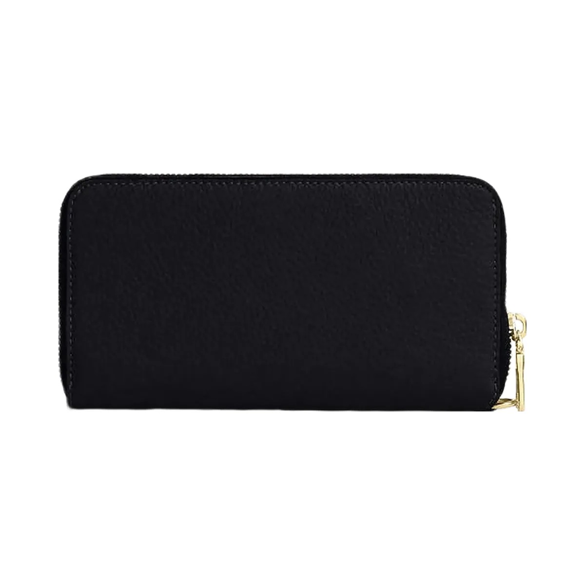 Coach Long Zip Around Wallet With Detachable Card Case Pebbled Leather-Gold-Black - HypeFly India View 2