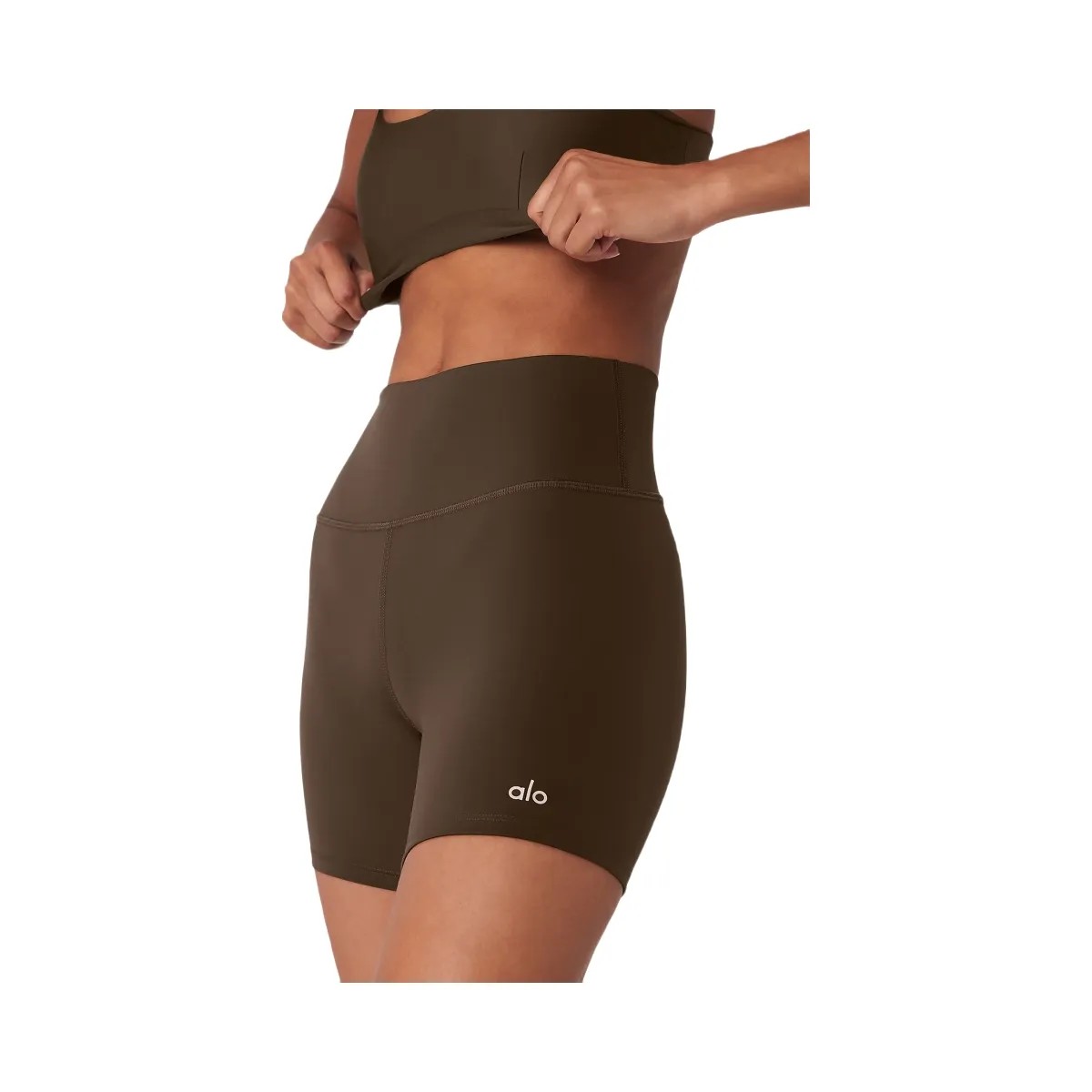 Alo Women's 5" Airlift Energy Short - Espresso - HypeFly India View 4