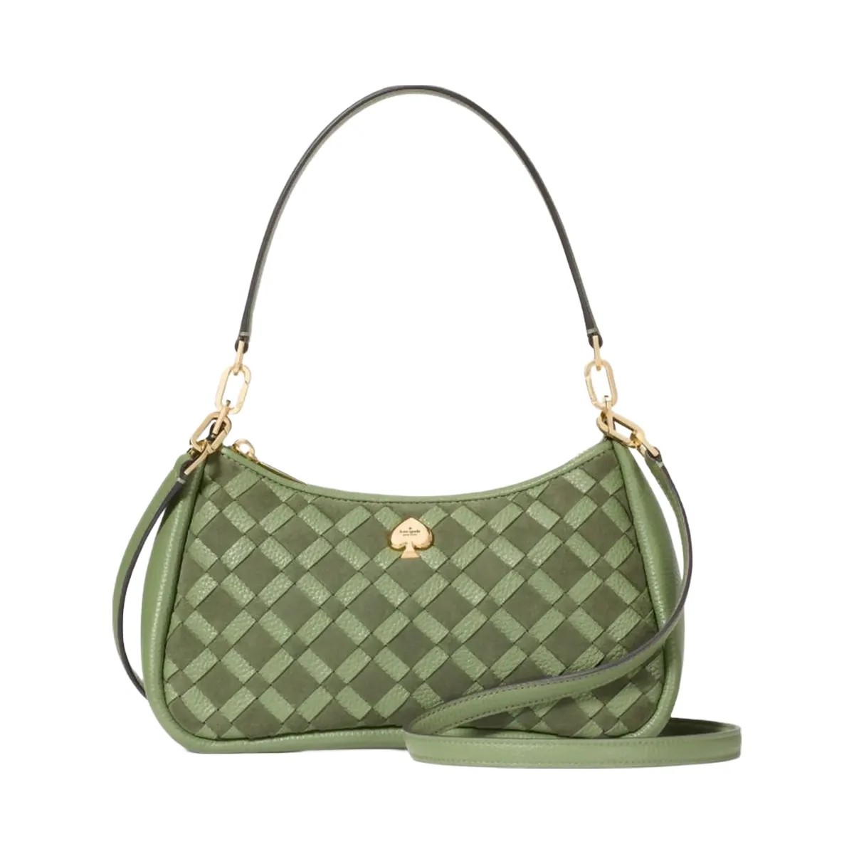Kate Spade Kayla Woven Leather Small Convertible Shoulder Bag Cedar Stand - HypeFly India View 1