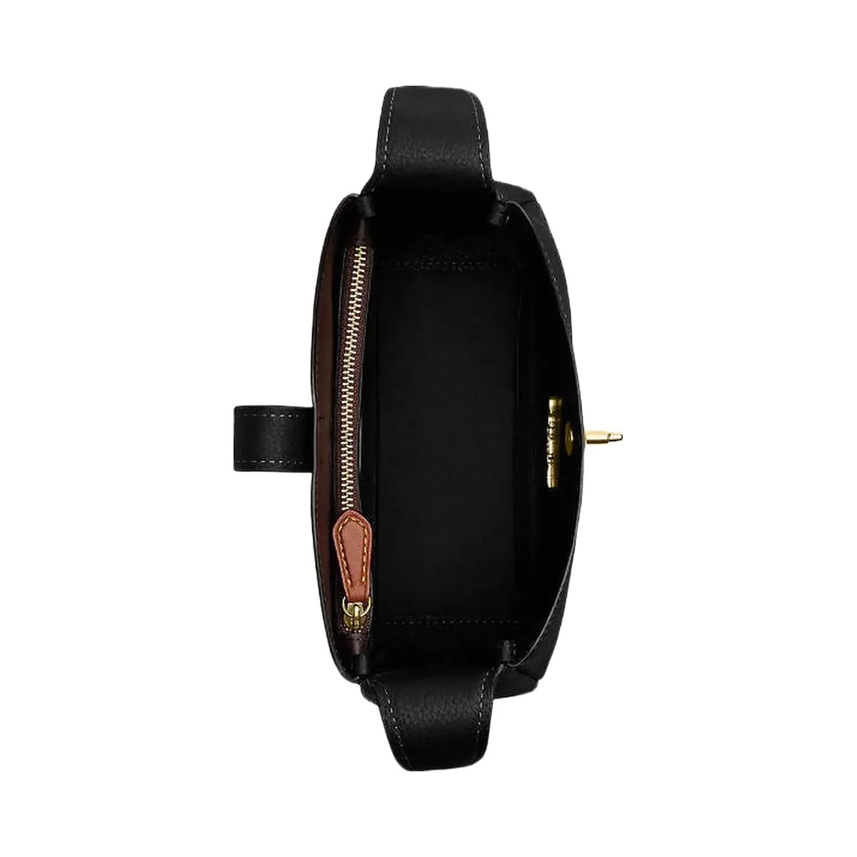 Coach Hadley Mini Crossbody Bag Pebbled Leather-Gold-Black - HypeFly India View 4