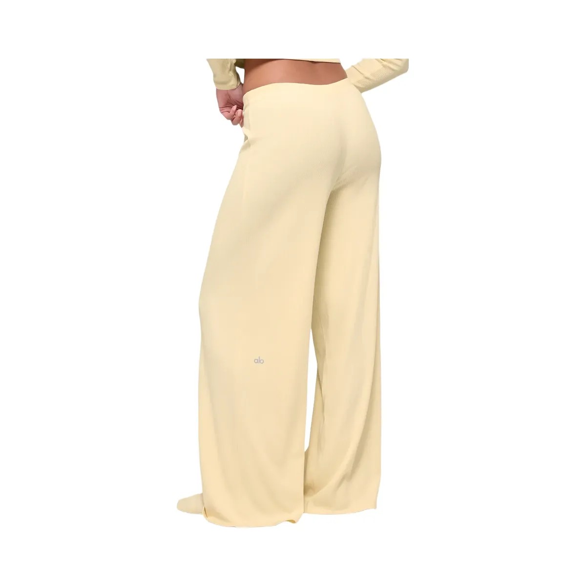 Alo Women's Mid-Rise Dreamlight Straight Pant - Candlelight Yellow - HypeFly India View 2