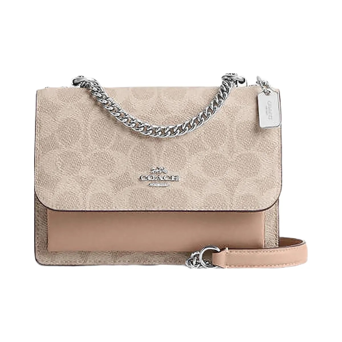 Coach Mini Klare Crossbody Bag In Signature Canvas Signature Canvas-Silver-Sand-Taupe - HypeFly India View 1