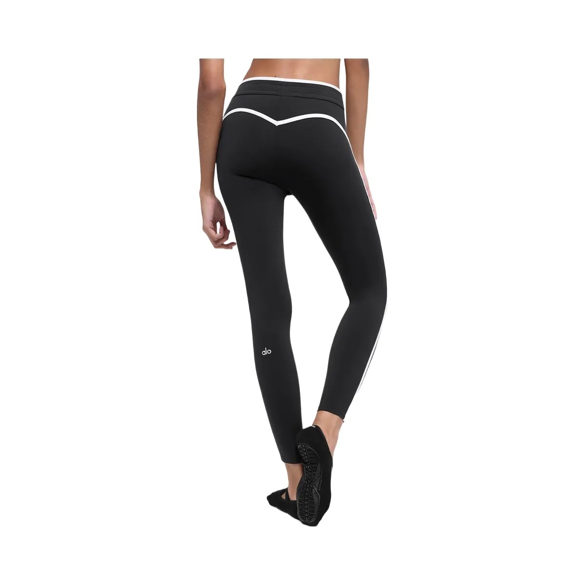 Alo Women's Airbrush High-Waist Race Pace 7/8 Legging - Black/White - HypeFly India View 4