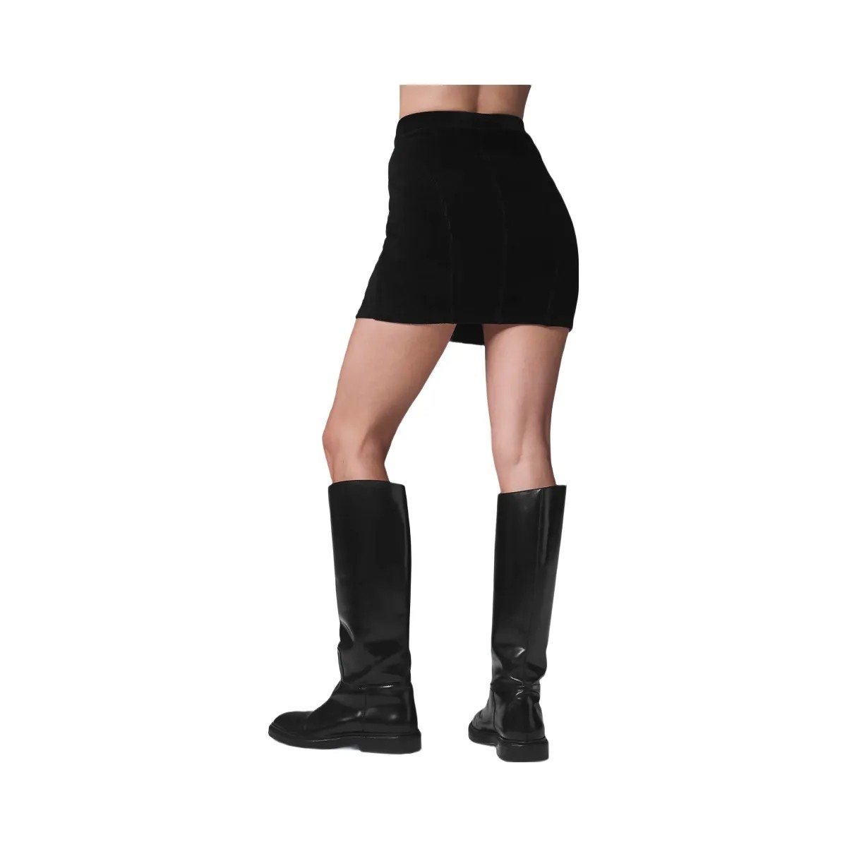 Alo Women's Micro Corduroy Winter Break Mini Skirt - Black - HypeFly India View 3