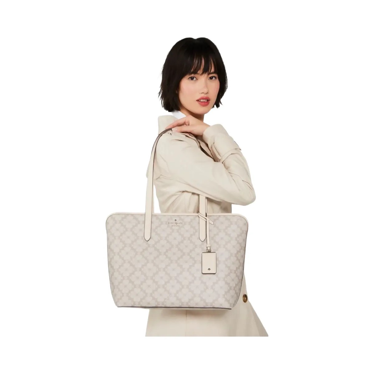 Kate Spade Signature Spade Flower Large Tote Dark Mushroom Cap Multi - HypeFly India View 2