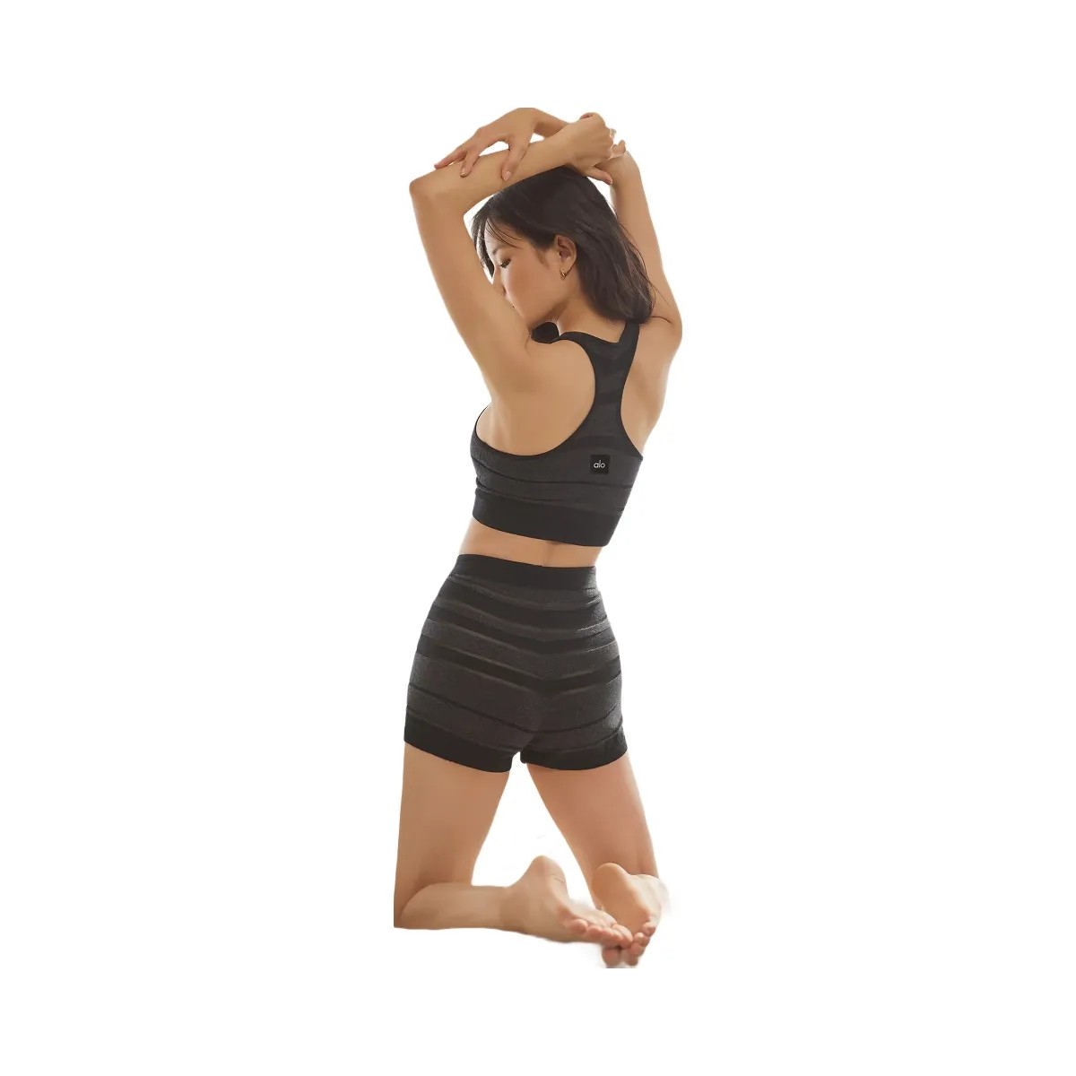 Alo Women's Sport Play High-Waist Knit Short - Black/Onyx - HypeFly India View 3