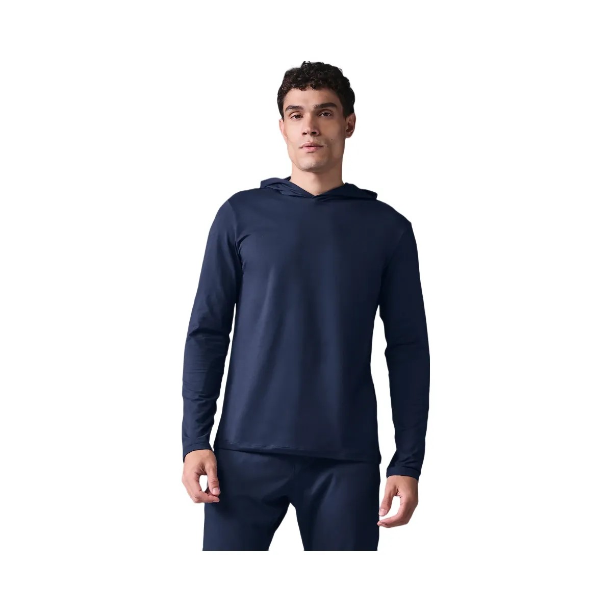 Alo Men's Conquer Reform Long Sleeve With Hood - Navy - HypeFly India View 1