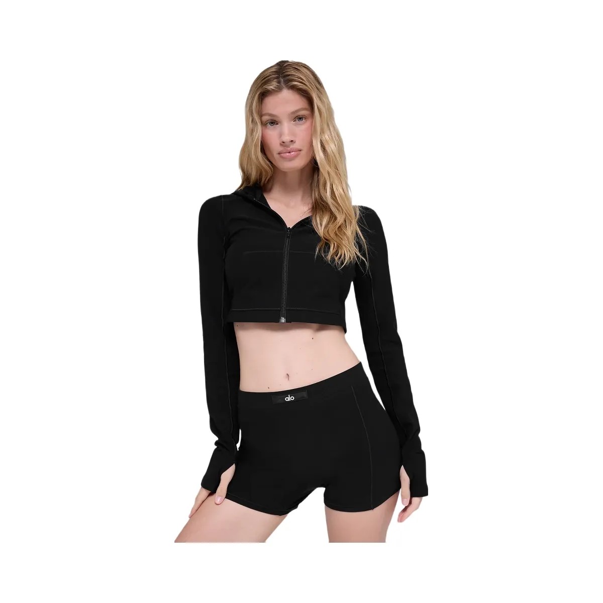 Alo Women's soft Sincere Fitted Jacket - Black - HypeFly India View 1