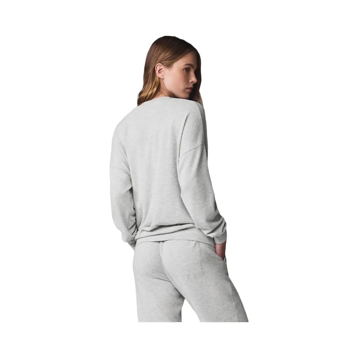 Alo Women's Soho Pullover - Athletic Heather Grey - HypeFly India View 2