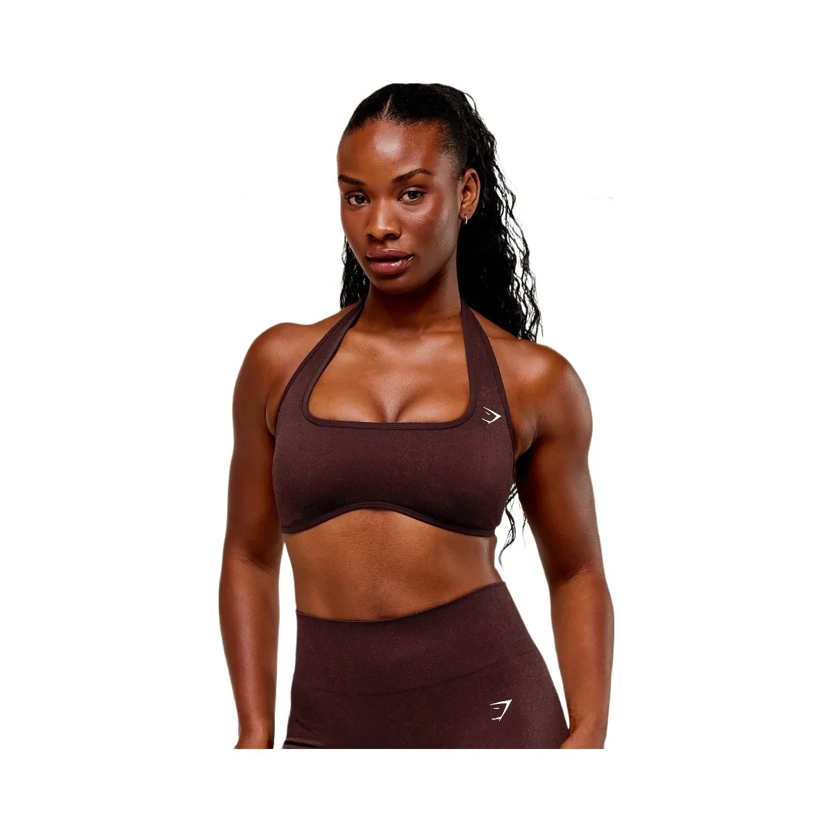 Gymshark Adapt Fleck x Whitney Halterneck Sports Bra - Cherry Purple/Rich Maroon - HypeFly India View 1