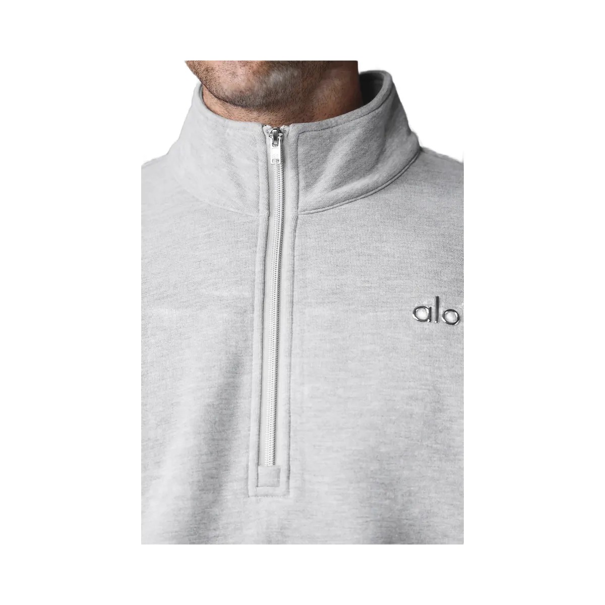 Alo Accolade 1/4 Zip Pullover - Athletic Heather Grey - HypeFly India View 3