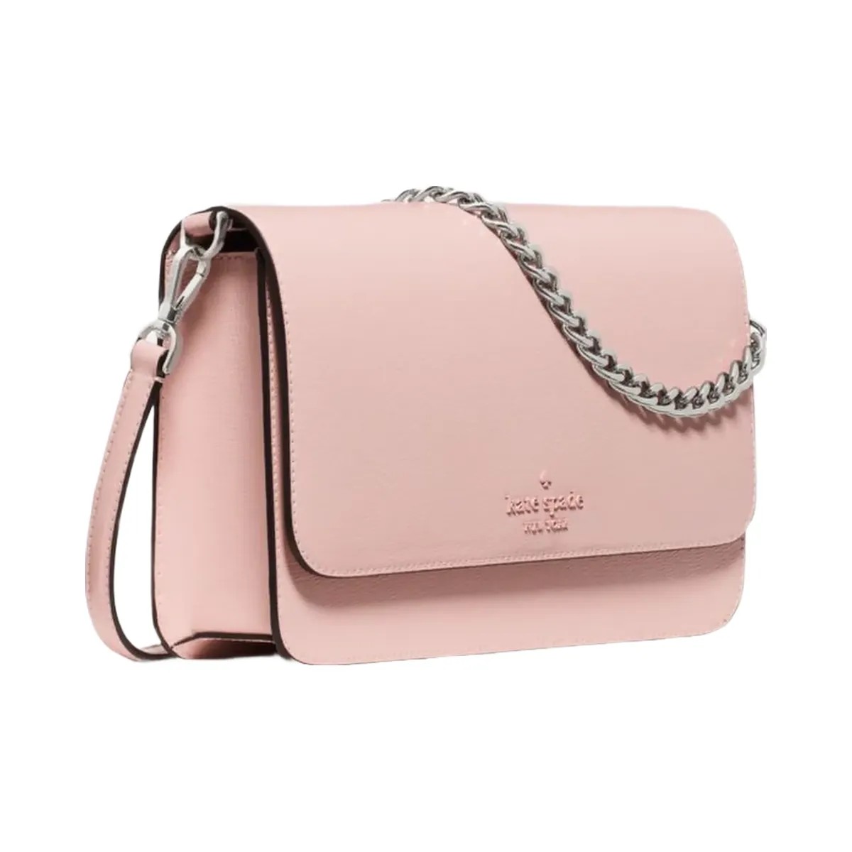 Kate Spade Madison Textured Patent Leather Willow Medium Convertible Crossbody Tutu Pink - HypeFly India View 4
