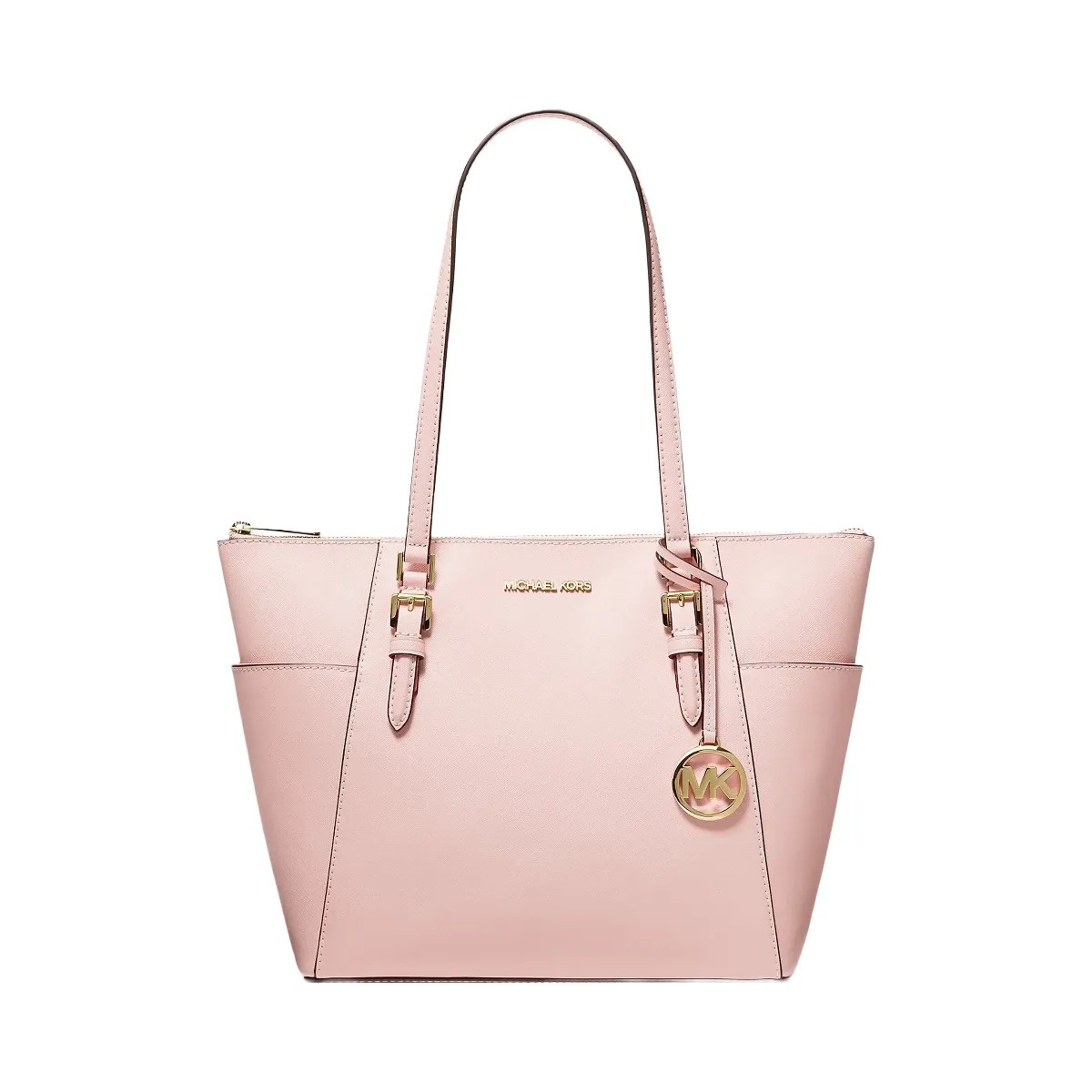 Michael Kors Charlotte Large Saffiano Leather Top-Zip Tote Bag Powder Blush - HypeFly India View 1