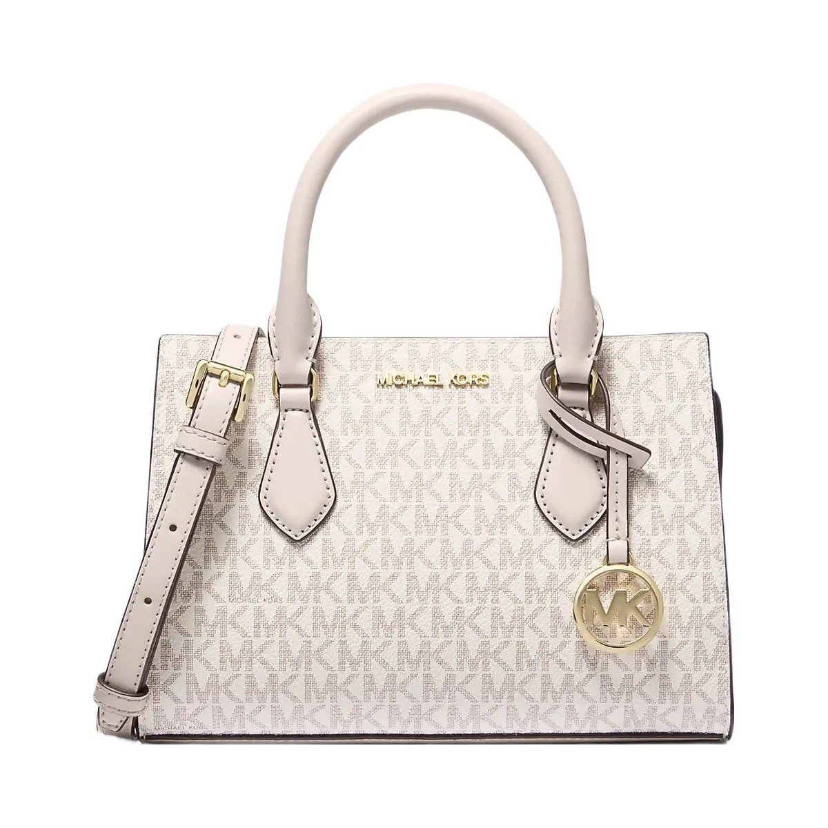 Michael Kors Sheila Small Signature Logo Satchel Vanilla - HypeFly India View 1