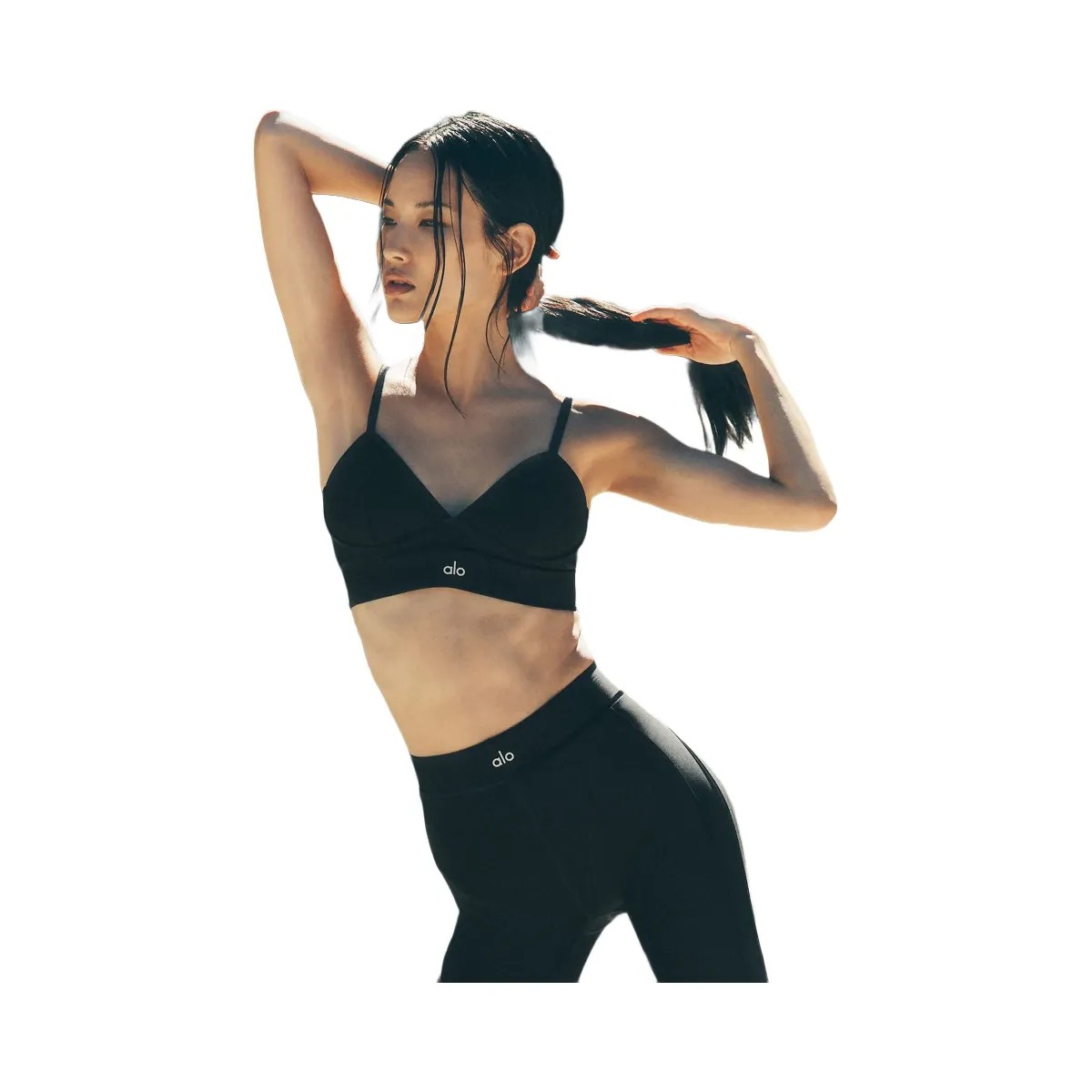 Alo Women's Airlift Love Language Bra - Black - HypeFly India View 5