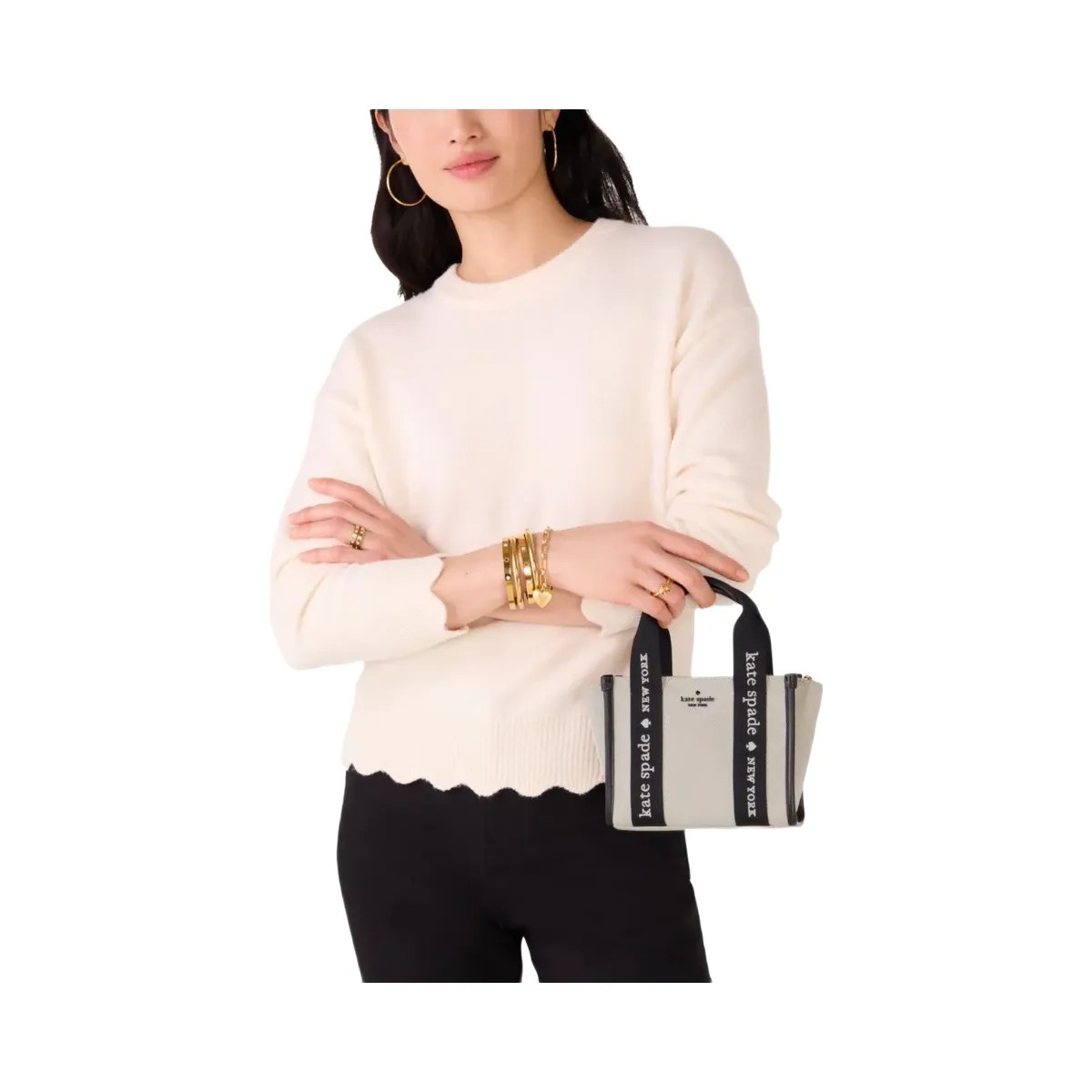 Kate Spade Kip Canvas Mini Tote Natural Multi - HypeFly India View 2