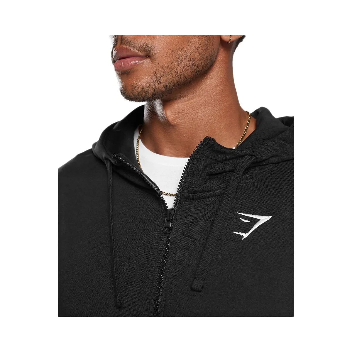 Gymshark Crest Oversized Zip Up Hoodie - Black - HypeFly India View 6