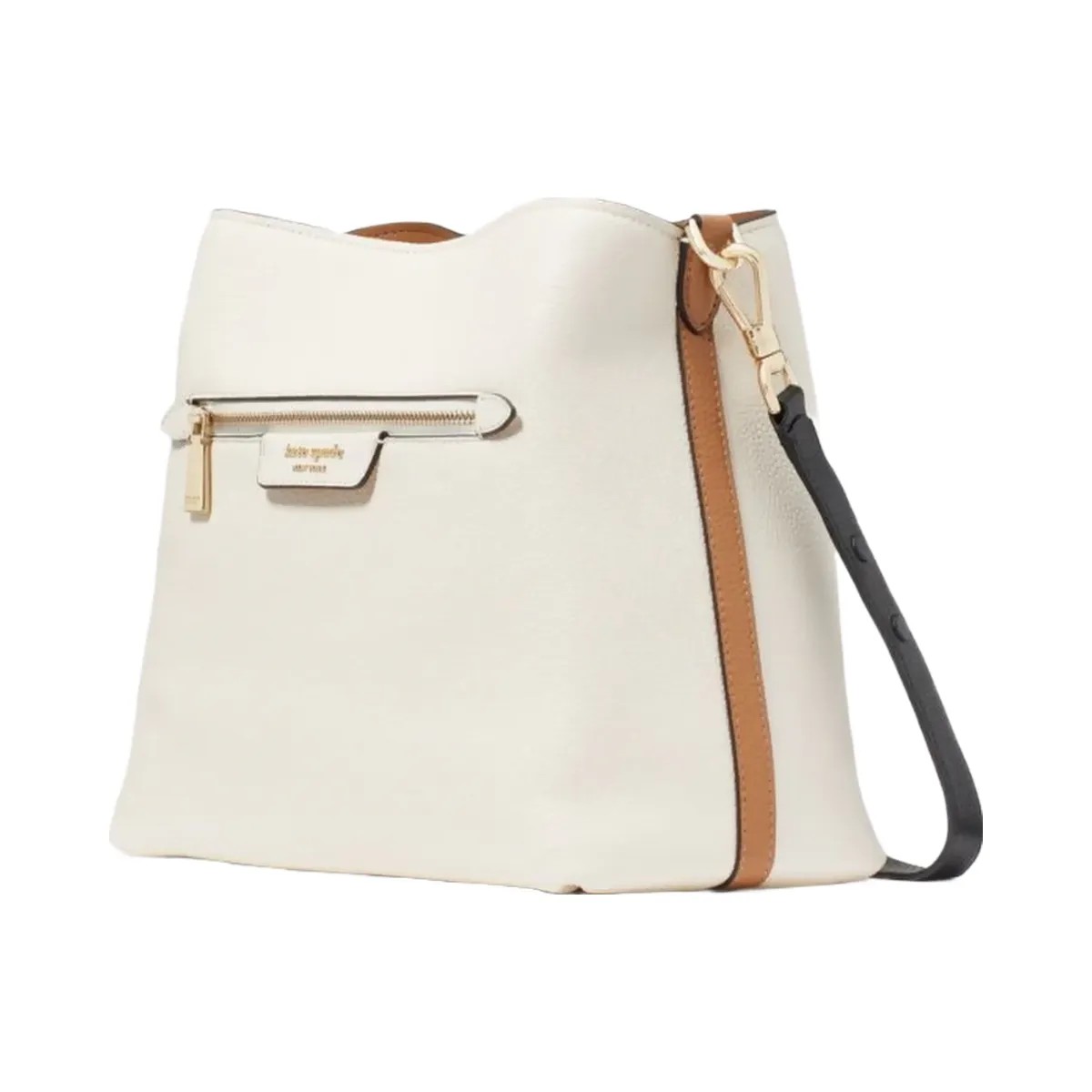 Kate Spade Hudson Colorblocked Pebbled Leather Shoulder Bag Parchment Multi - HypeFly India View 3