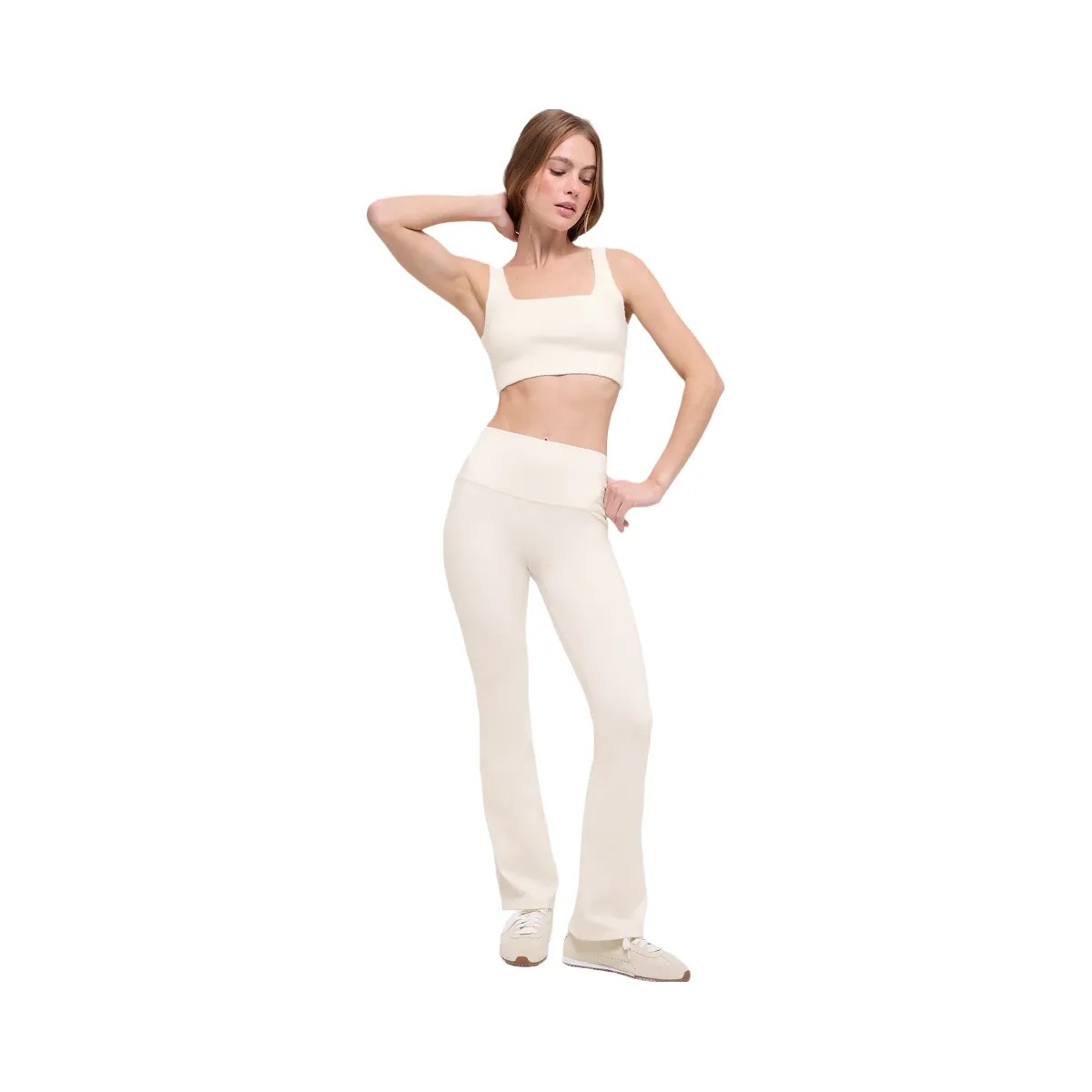 Alo Women's Snuggle Up Sweater Bra - Ivory - HypeFly India View 1