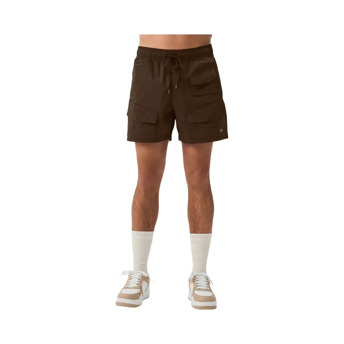 Alo Men's 7" Crinkle Nylon Excursion Cargo Short - Espresso - HypeFly India View 3