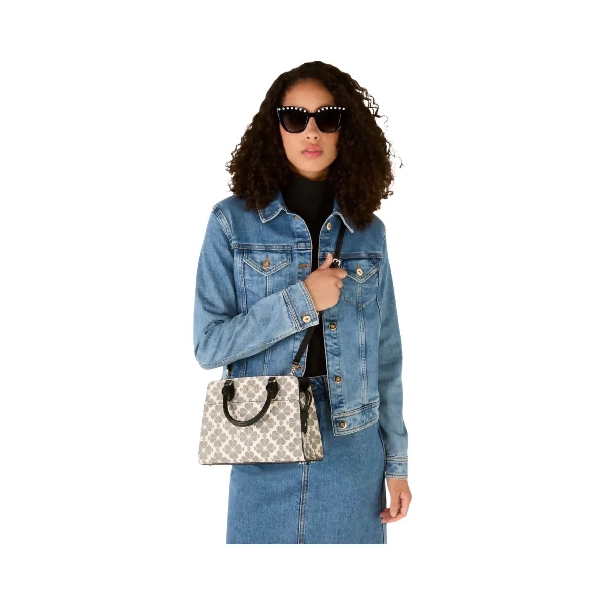 Kate Spade Signature Spade Flower Small Satchel Black Multi - HypeFly India View 2