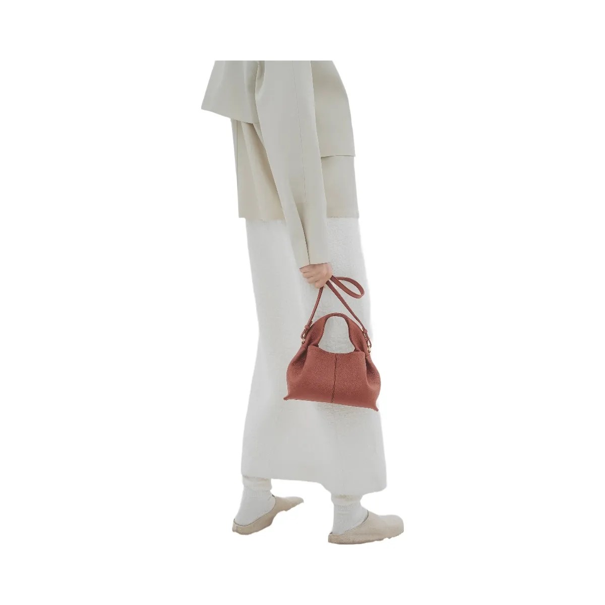 Polene Numero Neuf Mini Textured Red Clay - HypeFly India View 3