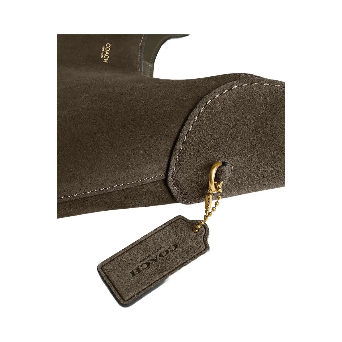 Coach Brooklyn Shoulder Bag 28 Suede-Brass-Olive - HypeFly India View 4