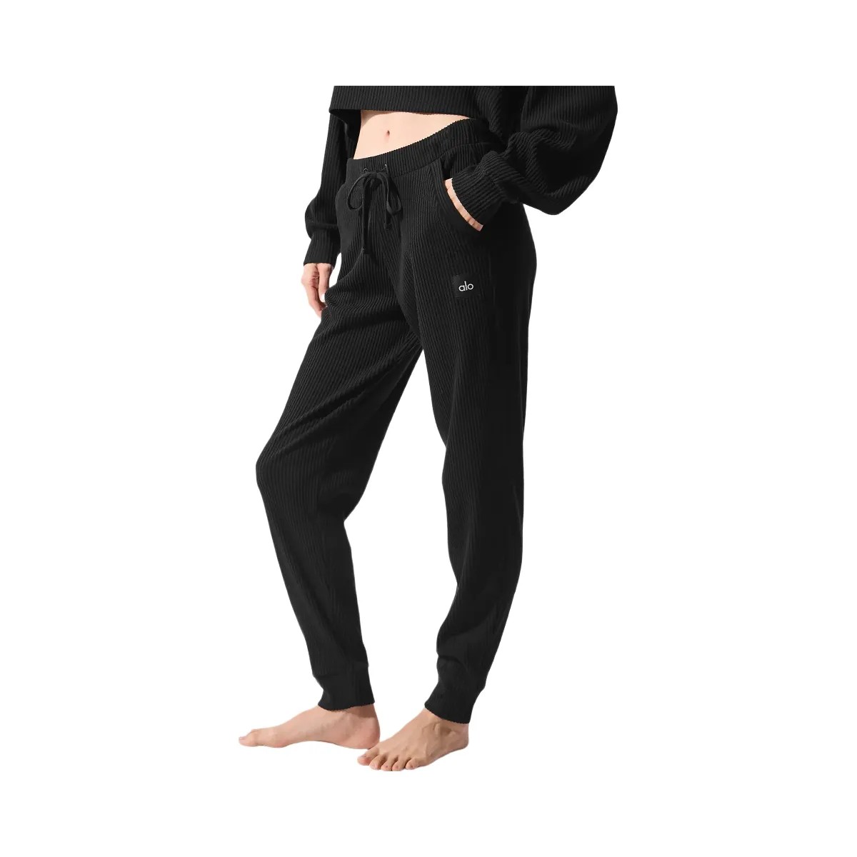 Alo Women's Muse Sweatpant - Black - HypeFly India View 1
