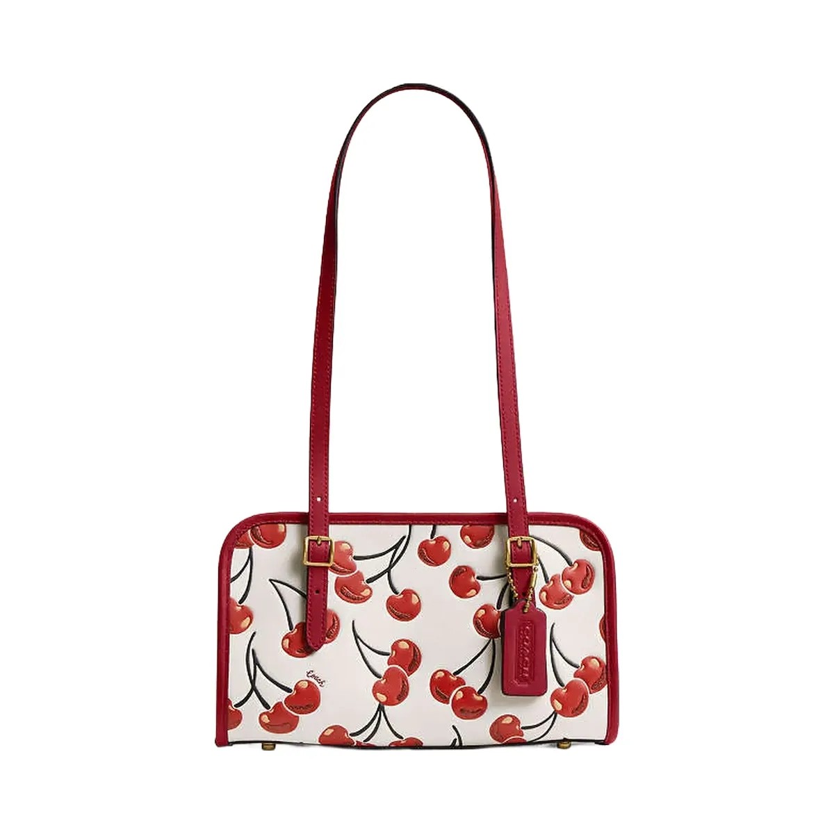Coach Swing Zip Bag With Cherry Print Brass-Chalk Multi - HypeFly India View 4