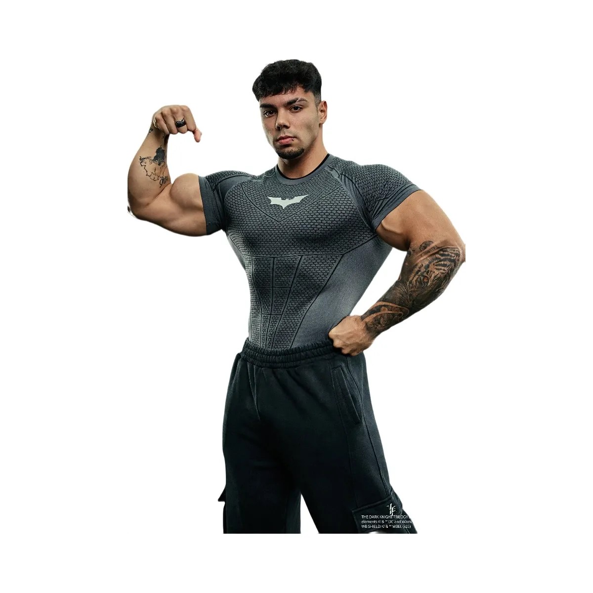 YoungLA Batman Compression Tees 'Dark Grey' - HypeFly India View 2