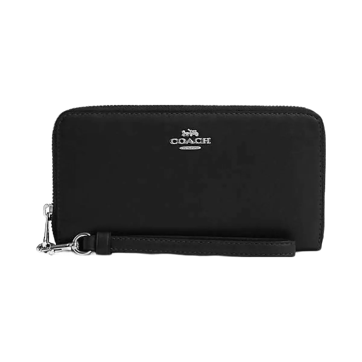 Coach Long Zip Around Wallet Calf Leather-Silver-Black - HypeFly India View 4