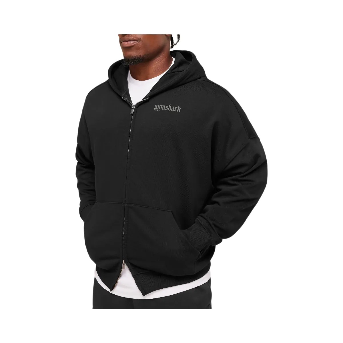 Gymshark Olde English Zip Up Hoodie - Black - HypeFly India View 5
