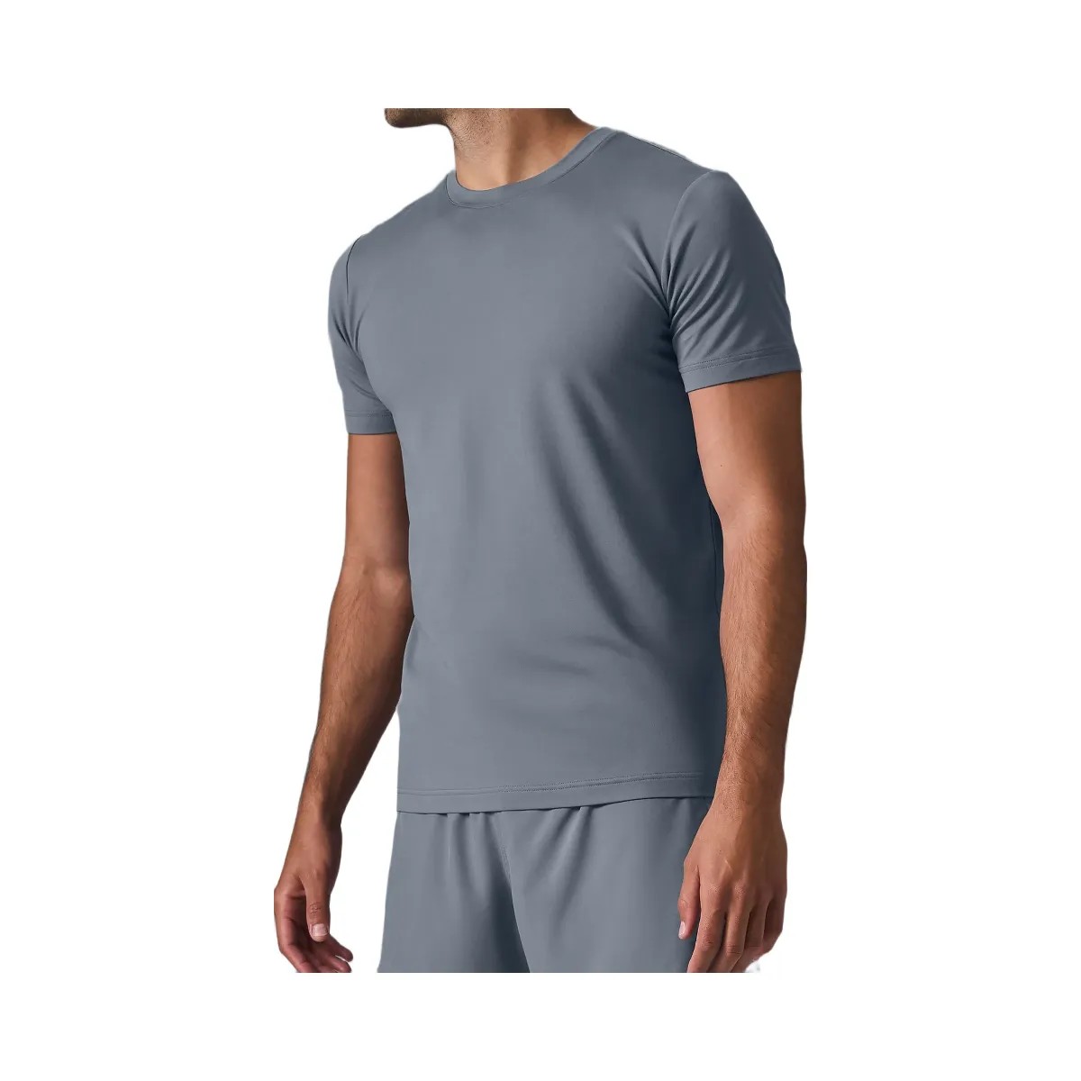Alo Men's Conquer Reform Crewneck Short Sleeve - Steel Grey - HypeFly India View 2