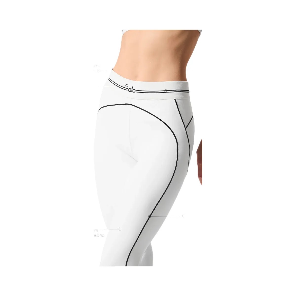 Alo Women's Airbrush High-Waist Heart Throb Legging - White/Black - HypeFly India View 3