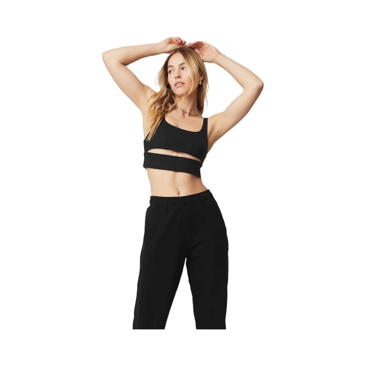 Alo Women's Slit Bra - Black - HypeFly India View 4